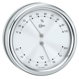 Termometr i Higrometr BARIGO typu Orion stal nierdzewna polerowana Ø100mm