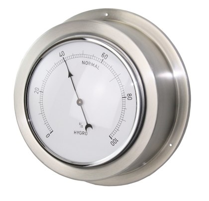 Higrometr ze stali nierdzewnej Ø140 mm (skala Ø95 mm) – instrument pokładowy