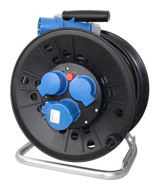 Bęben kablowy CEE 25m 230V 16A 1xCEE + 2x wtyczka Schuko