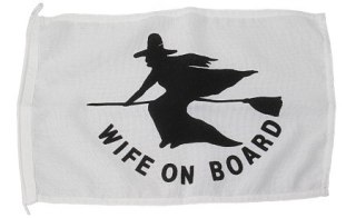 Flaga 20 x 30 cm ŻONA NA POKŁADZIE