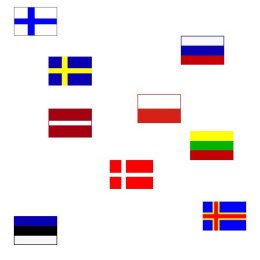 Flaga 40 x 60 cm FINLANDIA