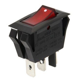 Przełącznik kołyskowy podświetlany na czerwono 15A 12V