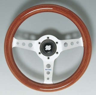 Kierownica CAPRI z machoniu i alumnium Ø320mm srebrne gr