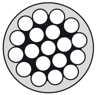 Drut ze stali nierdzewnej Wst1.4401 1x19 4/6 PVC w białej osłonie - 125m.