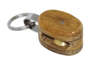 Mini brelok do kluczy z drewna tekowego / blok flagowy