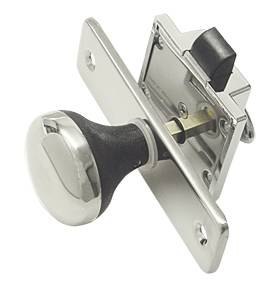 Zamek korpusu KS chromowany z zasuwką i przyciskiem