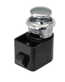 Zatrzask okrągły guzik + pierścień mosiężny chromowany