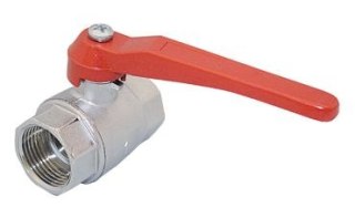 Kulowy zawór zwrotny Ms58 ​​chrom. czerwona dźwignia 3/4 "