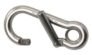 Karabińczyk ze stali nierdzewnej z kauszą „GENIUS" 120mm