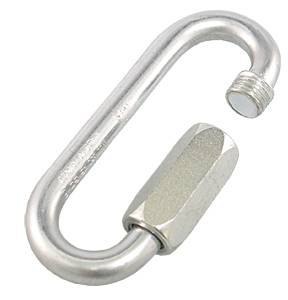 Karabińczyk śrubowy "CE + EN362" duży otwór 10mm ocynkowany