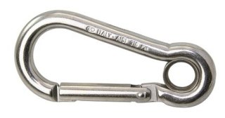 Karabinek ze stali nierdzewnej KONG AISI 316, gładki system KEY-LOCK z gilzą