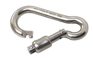 Karabińczyk ze stali nierdzewnej, zamek sprężynowy 80mm