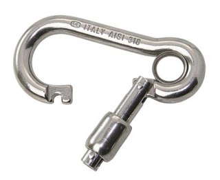 Karabińczyk ze stali nierdzewnej, zamek sprężynowy 80mm