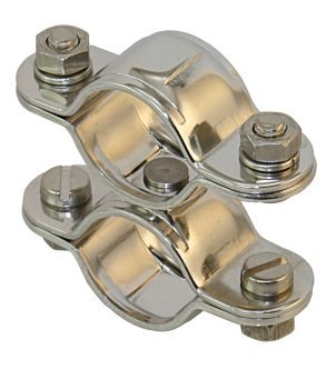 Podwójny zacisk ze stali nierdzewnej z krętlikiem na 25mm