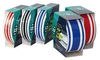 Taśma samoprzylepna ozdobna 19mm x 10m czerwona 3 paski