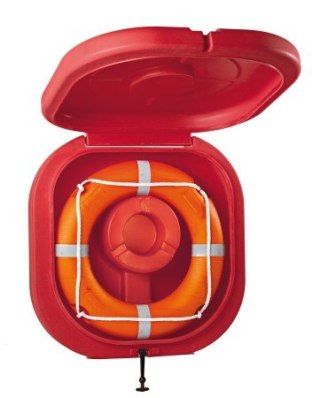 Pojemnik na koło ratunkowe z klapką