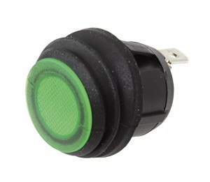 Przełącznik kołyskowy wokół zielonej diody 12V