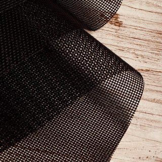 Siatka poliestrowa trudnopalna CZARNA. Fabrinet powlekana PVC FR, 152cm