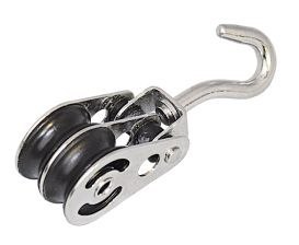 Podwójny blok z obrotowym hakiem 25 x 8 mm nylon