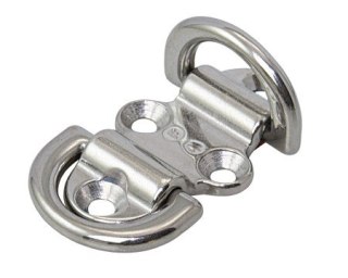 Ucho nierdzewne z oczkiem 8mm, pokładowe podwójne składane WICHARD