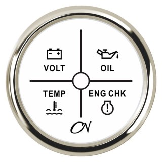 4-krotne napięcie na wyświetlaczu, kontrola temperatury oleju, kolor biały / chrom