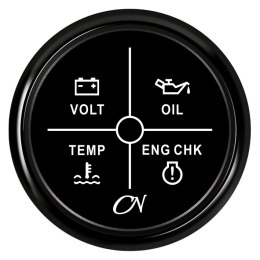 4-krotny wyświetlacz napięcia, ciśnienie oleju, kontrola temperatury czarny / czarny