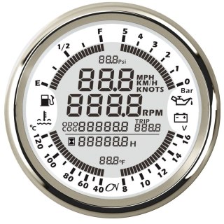 6 w 1 - wyświetlacz biały / chrom