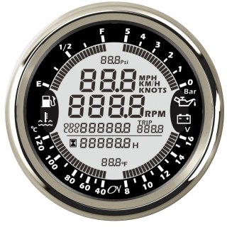 6 w 1 - wyświetlacz czarny / chrom