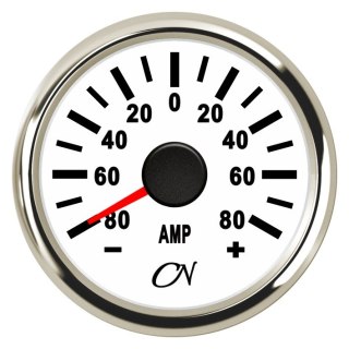 Amperomierz instrumentalny CN max 80A biały / chrom