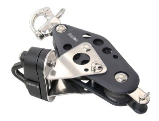 Bloczek do skrzypiec na łożyskach kulkowych rozmiar 6, zatrzask UB + obejma.