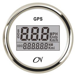 CN instrument Prędkościomierz GPS cyfrowy biały / chrom