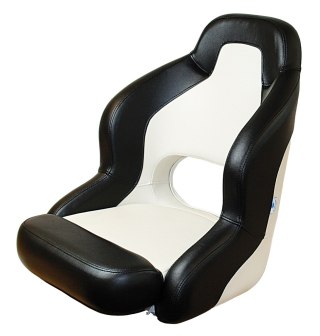 Siedzisko fotel kapitański do łodzi czarno-białe