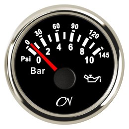 Wskaźnik ciśnienia oleju przyrządu CN do 10 bar czarny / chrom