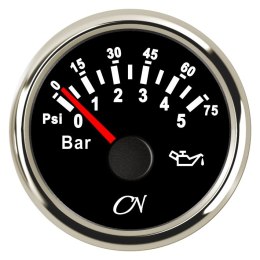 Wskaźnik ciśnienia oleju przyrządu CN do 5 bar czarny / chrom