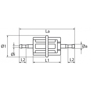 Filtr paliwa 55 / 52mm dla 6-8mm