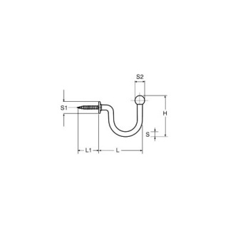 Haczyk ze stali nierdzewnej TF 30mm,