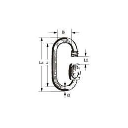 Łącznik śrubowy "CE + EN362" duży otwór ze stali nierdzewnej 7 mm