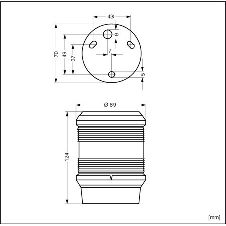 Lampa nawigacyjna 360 st światło czerwone 12V AQUASIGNAL 40 obudowa czarna