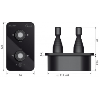Jojstick sterowania sterami strumieniowymi dziobowo-rufowymi TCD1044