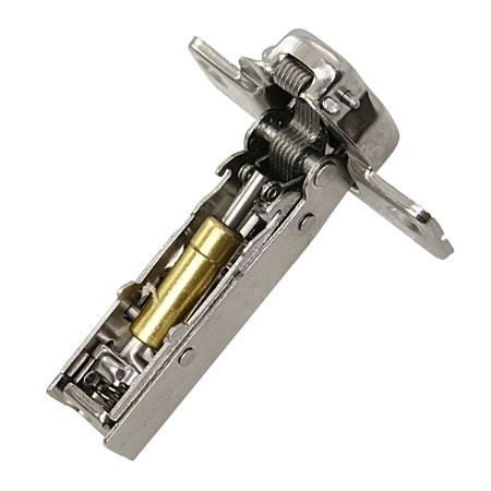 Zawias puszkowy "kryjący" AISI304 amortyzowany w komplecie z płytką kontrującą