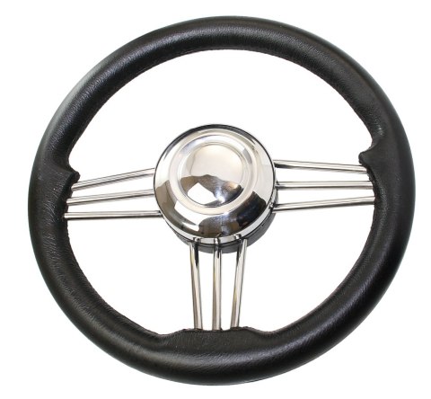 Kierownica VS02 w kolorze czarnym Ø350mm 3 szprychy