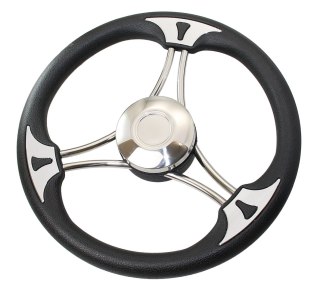 Kierownica VS03 w kolorze czarnym Ø350mm 3 szprychy