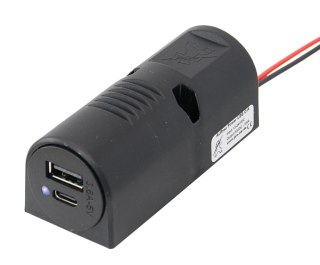 Podwójne gniazdo USB C/A 12-24V z diodą LED