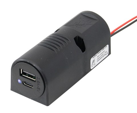 Podwójne gniazdo USB C/A 12-24V z diodą LED Podwójne gniazdo USB C/A 12-24V z diodą LED