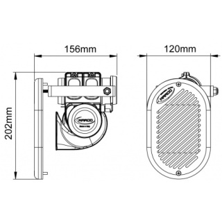 Chromowany klakson ze sprężarką 12V