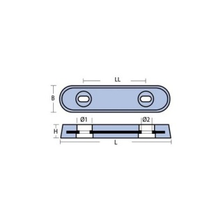 Anoda magnezowa owalna waga ok. 1350g; 350x72mm