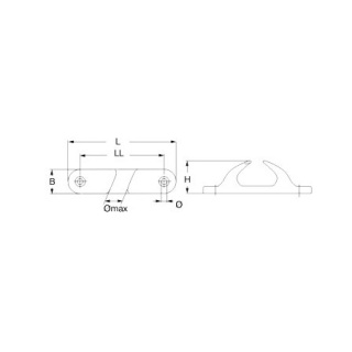 PÓŁKLUZY SEAWORLD, CHROMOWANY MOSIĄDZ 100mm, PARA