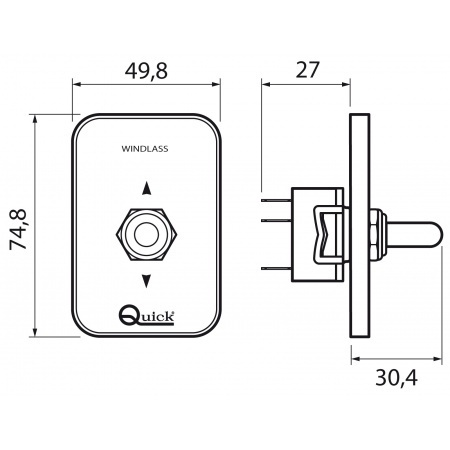 Przełącznik ręczny wciągarki kotwicznej (czarny)