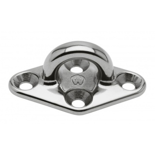 Ucho pokładowe WICHARD w kształcie rombu do lin i pasów, wspornik okrągły, stal duplex