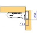 Zawias puszkowy AISI304 amortyzowany w komplecie z płytką kontrującą